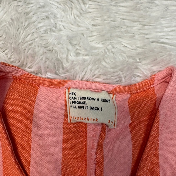 PIUPIUCHICK ORANGE & PINK STRIPES SHORT JUMPSUIT - Picture 3 of 6
